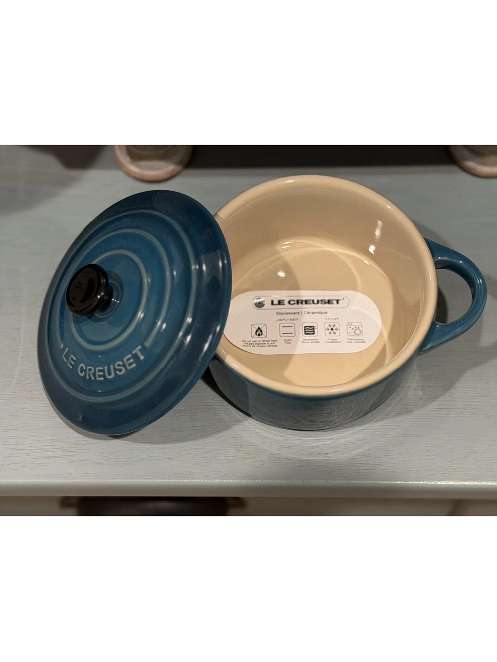 "Deep Teal" LE CREUSET Utensil Crock New 1L, 25cm Rect Dish, 10cm Mini
Cocotte - Picture 8 of 12